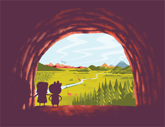 Storybook - kids in cave