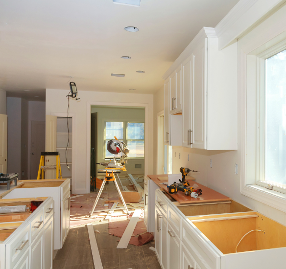 Kitchen being renovated
