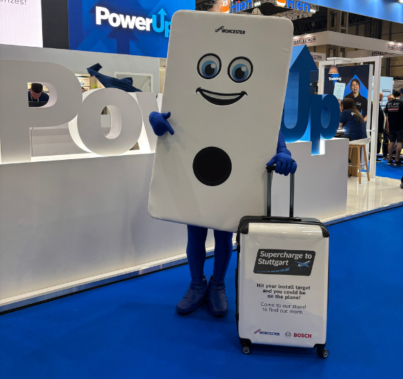 Bobby the boiler with suitcase