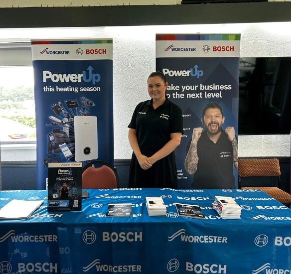 Abbie Omrod at the PowerUp stand