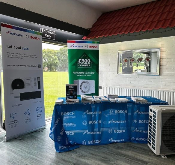 Pull up showcasing the aircon stand