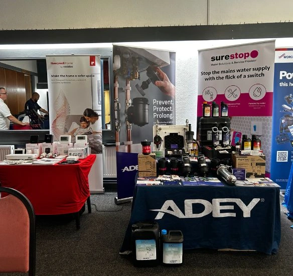 ADEY and Honeywell business stands with their products