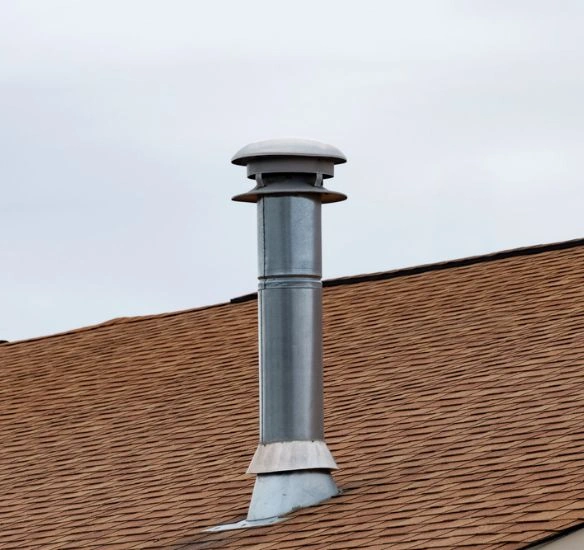 A flue on a roof