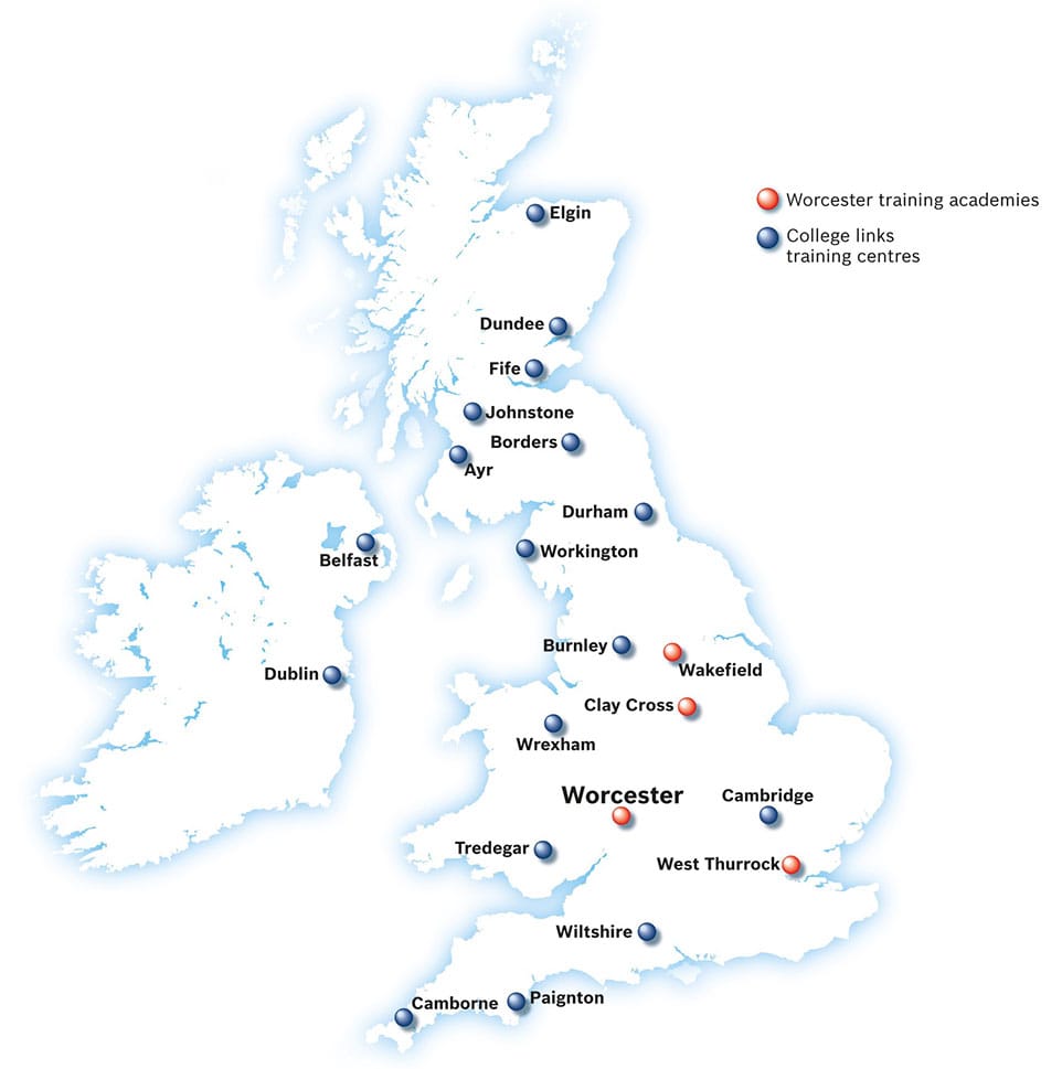 Training locations map