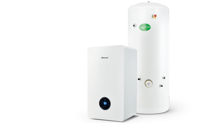 An image of our Greenstar 8000+ System Boiler with cylinder