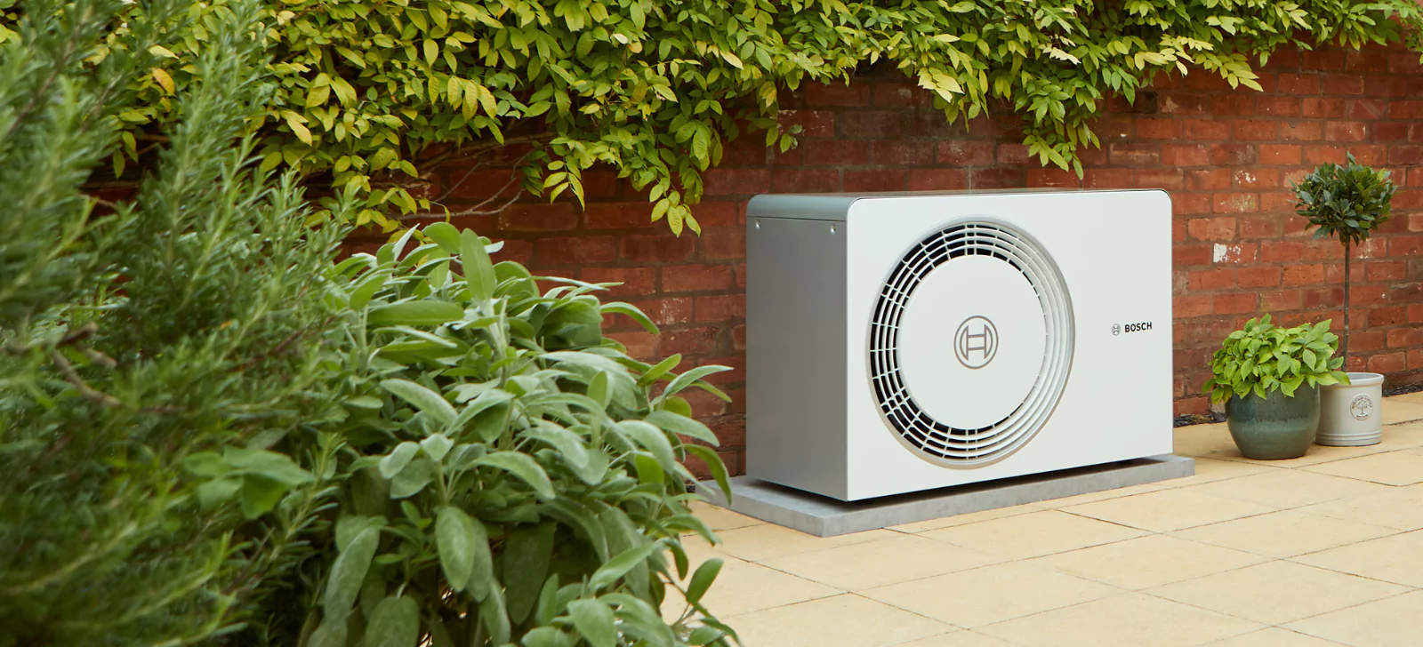 5800 heat pump outdoor unit in garden