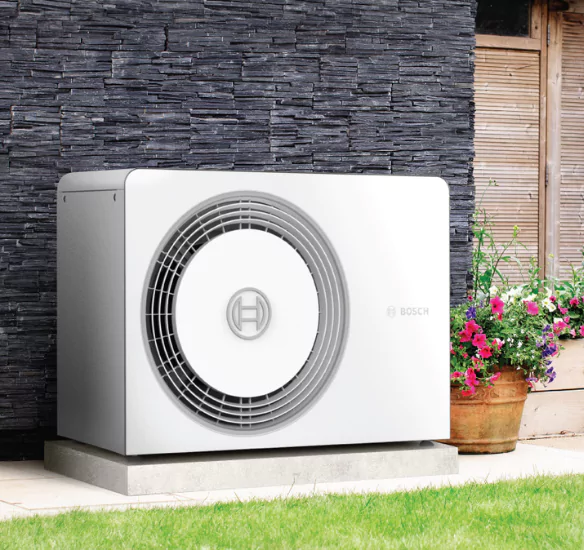 5800 heat pump outdoor unit in garden