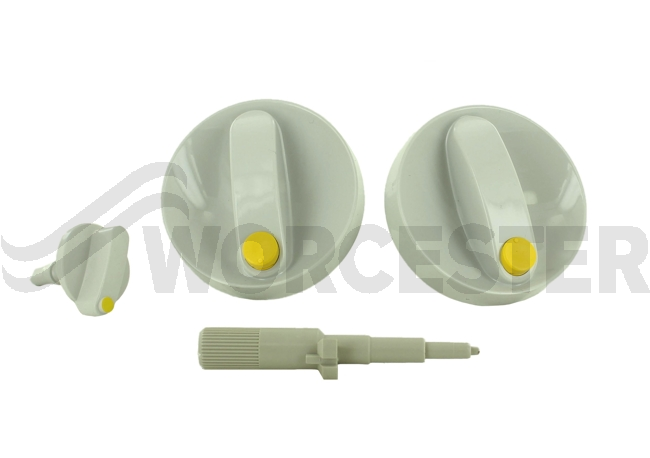 Rotary handles light grey