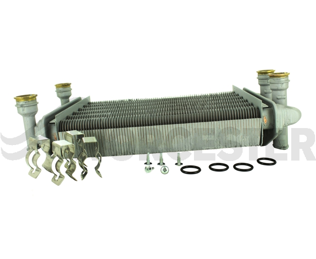 Heat exchanger gas to water bi-thermal