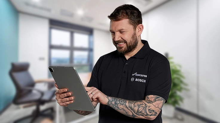 Installer in office on ipad