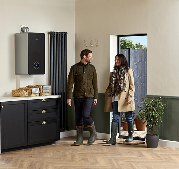 Homeowners enjoying new boiler