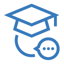 user graduate chat icon blue