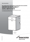 Greenstar 12-32 Heatslave II Combi Internal ErP+ Operating Instructions